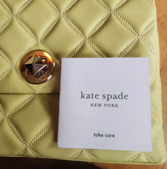 Kate Spade Natalia Quilted Chain Medium Shoulder Bag Crossbody Frosty Lime - Picture 5 of 15